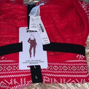 PINK VS Red Thermal Pajama Set FINAL PRICE